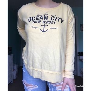 Yellow vintage ocean city sweater
